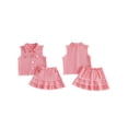 thumbnail image 2 of BemeyourBBs Western Toddler Baby Girls Cowgirl Clothes Infant Baby Girl Summer Denim Outfit Solid Color Sleeveless Denim Tank Jacket Tops With Ruffle Jeans Skirt Set, 2 of 9