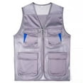 thumbnail image 4 of Hvyesh Safety Vest,Work Vest Multi-Pockets Zipper Unisex Work Vest Volunteer Activity Event Waistcoat Gray, 4 of 4