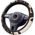 thumbnail image 4 of Steering Wheel Covers Brown Cowhide Print, Anti Slip Washable Stretchy Environmental Car Steering Wheel Protector Universal 15 Inch Auto Car Wrap Cover Car Accessories for Women Girls, 4 of 8