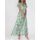 thumbnail image 1 of HH 2023 New Beach Large Swing Dress Chiffon Floral Short Sleeve Ruffled V-neck Fashion Waist-Controlled Dress, 1 of 1