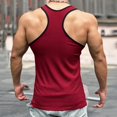 thumbnail image 7 of NOLDARES Men's Slim Fit Shallow Scoop Neck Sleeveless A-Shirts(Red,3XL), 7 of 7