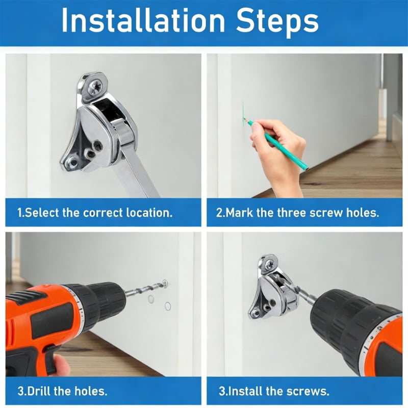 Durability Metal Door Stop Commercial Grade Foot Operated Door Stoppers for Noises Reduction and Wall Protecting