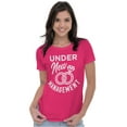 thumbnail image 4 of Under New Management Newlywed Bride Womens Fitted Plus Size Graphic Tee Brisco Brands 2X, 4 of 5