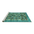 thumbnail image 2 of Ahgly Company Machine Washable Indoor Rectangle Abstract Turquoise Blue Modern Area Rugs, 7' x 10', 2 of 4