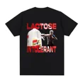 thumbnail image 3 of Camiseta con estampado gráfico tolerante a la lactosa, camisetas vintage de manga corta para hombre, camisetas informales 100 % algodón, cómodas y de gran tamaño, 3 of 5
