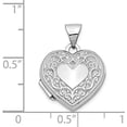 thumbnail image 5 of 14k White Gold Scroll Pattern Heart Locket - 21mm, 5 of 8