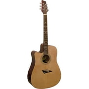 Kona K1L Left-Handed Acoustic Dreadnought Cutaway Guitar in Natural High Gloss Finish