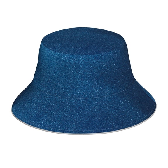 Balery Deep Blue Glitter Sun Hats for Men Women Bucket Hat UPF 50  Buckey Hat Boonie Hat Foldable UV Protection Hiking Beach Fishing Summer