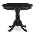 thumbnail image 1 of Pemberly Row Table à Manger Ronde Antique en Bois de Caoutchouc, Noir Brossé au Fil, 1 of 5