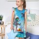 thumbnail image 4 of Balery Astronaut Tropical Dolphin Camisón de princesa para niñas, pijama de algodón con mangas abullonadas, suave y bonito.-XX-Large, 4 of 6