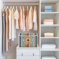 thumbnail image 4 of Yayeee Collapsible Storage Bin with Lid Fabric Closet Decorative Basket with Handles, Geometric Stripes, 4 of 7