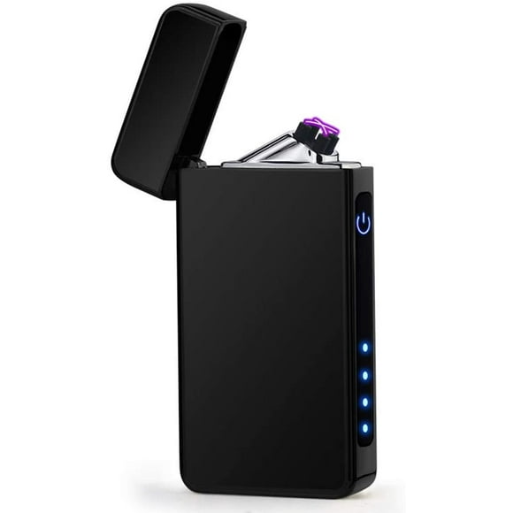 Torche Électrique USB Double Arc Sans Flamme Rechargeable Coupe-Vent Plasma Epex avec Indicateur de Charge LED