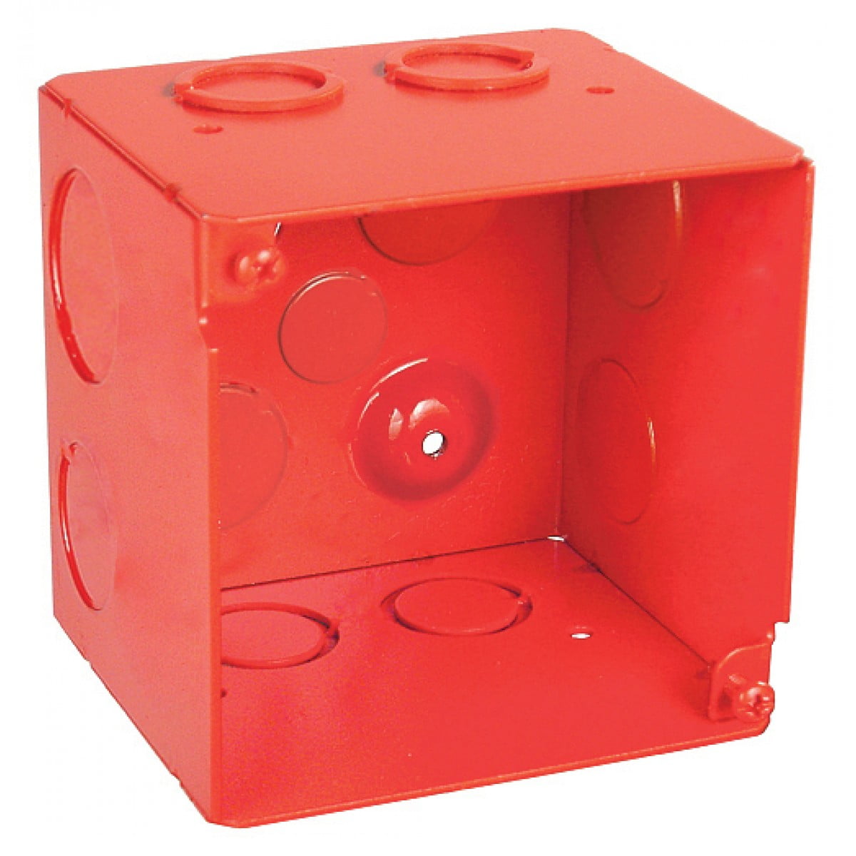 1 Pc, 4" Square, 31/2 In. Extra Deep Junction Box, Red, Side (4) 1/2