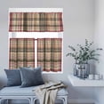 thumbnail image 6 of 3 Piece Kitchen Curtains and Valances Set Buffalo Plaid Cafe Curtains 24 Inch Length Modern Farmhouse Colorful Checkered Valance & Tier Curtain for Living Room Bedroom Small Window 54"x18"+27"x24"*2, 6 of 6