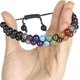 thumbnail image 3 of Pulsera de cuentas de chakra, pulsera de cristal curativo de 7 chakras, pulsera de cuentas de piedra de yoga, pulsera de meditación, relajación y ansiedad, 3 of 5