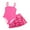 Pink, variant on Summer Clearance!KkSLirnhs 110 Girls Swimsuits 4-16 Clearance Girls Swimsuit Two-piece with Strap and Mesh Skirt Pink