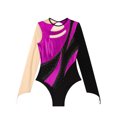 thumbnail image 5 of Xnihocha Women Long Sleeve Keyhole Back Gymnastics Leotard Ballet Bodysuit Stage Performance Hot Pink M, 5 of 7