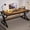 Rustic Brown Oak, variant on IBF Modern Black Computer Desk, Long Home Office Desk for Writing Study, Large Simple Wood Metal Work Desk in Bedroom, Big Pc Gaming Workstation Executive Computer Table, Black Oak, 60 Inch