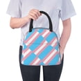 thumbnail image 4 of Lunch Tote Bag Transgender Flag Trendy Lightweight Reusable Stylish Bento Box for Adult Black, 4 of 7