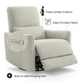 thumbnail image 6 of CHITA Electric Power Recliner Swivel Glider Set of 2, Upholstered Fabric Nursery Chair Living Room Reclining Sofa Chair, Dove, 6 of 13