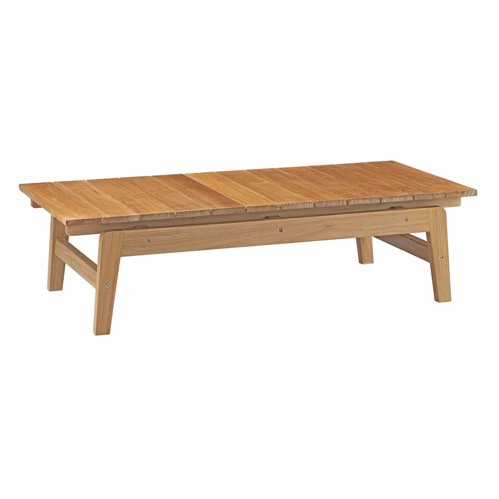 Natural Teak Wood Outdoor Patio Coffee Table, 47"