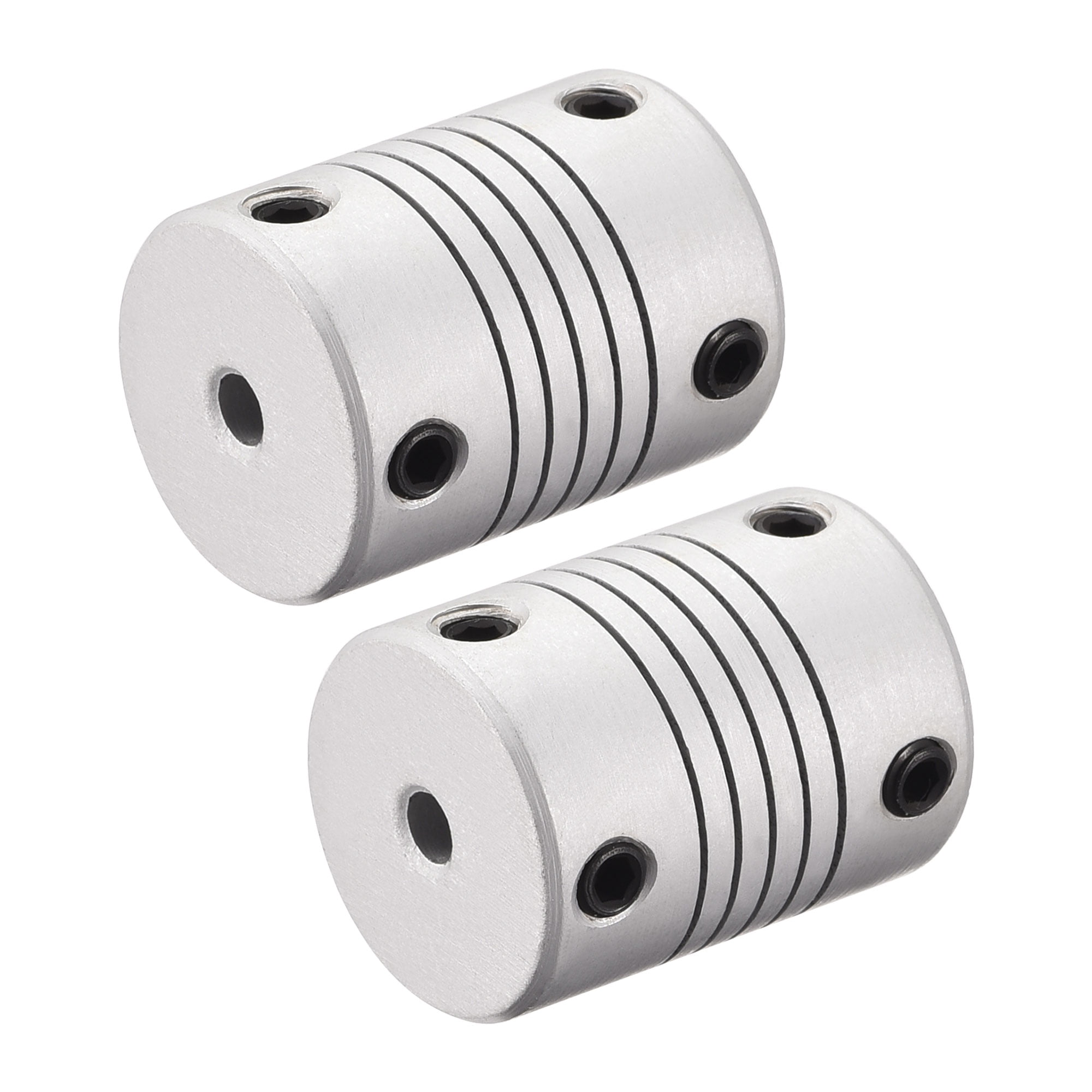 uxcell 4mm to 6.35mm Aluminum Alloy Shaft Coupling Flexible Coupler Motor Connector Joint L25xD19 Silver,2pcs 