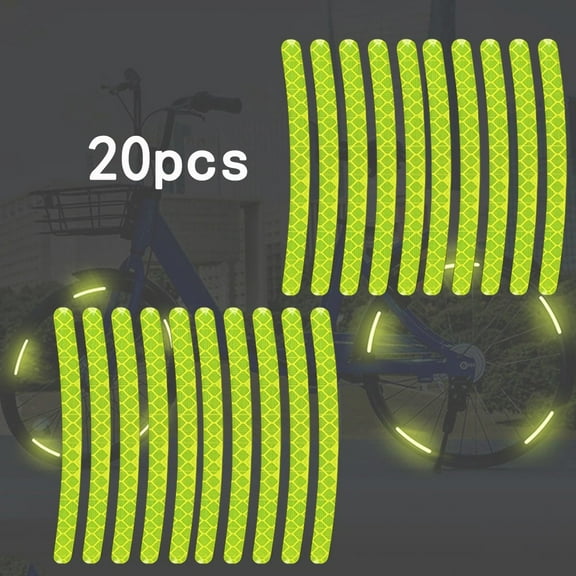 Lightweight Practical Reflective Sticker Wheel Cycling Fluorescent Motorcycle Night Night Ride Rim Wheel 20pcs
