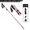 Red, variant on Five Section Folding Trekking Pole For Hiking And Walking, Green