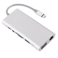 thumbnail image 1 of Type-c Docking Station 11 In One with Hdmi Network Card Multi-in-one Converter Usb Hub Expansion Dock for MacBook SILVER, 1 of 8