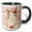 Black/White, variant on 3drose, Cute and Sassy Llama with Floral Accents Illustration, 11oz Two-tone Black Mug