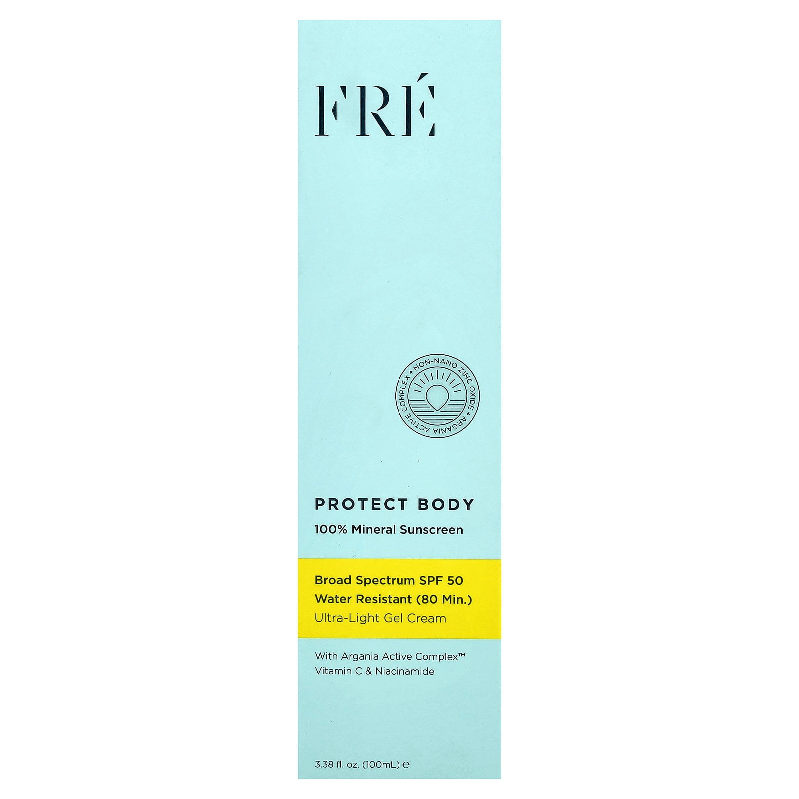 Fre Protect Body, 100% Mineral Sunscreen, SPF 50, 3.38 fl oz (100 ml)