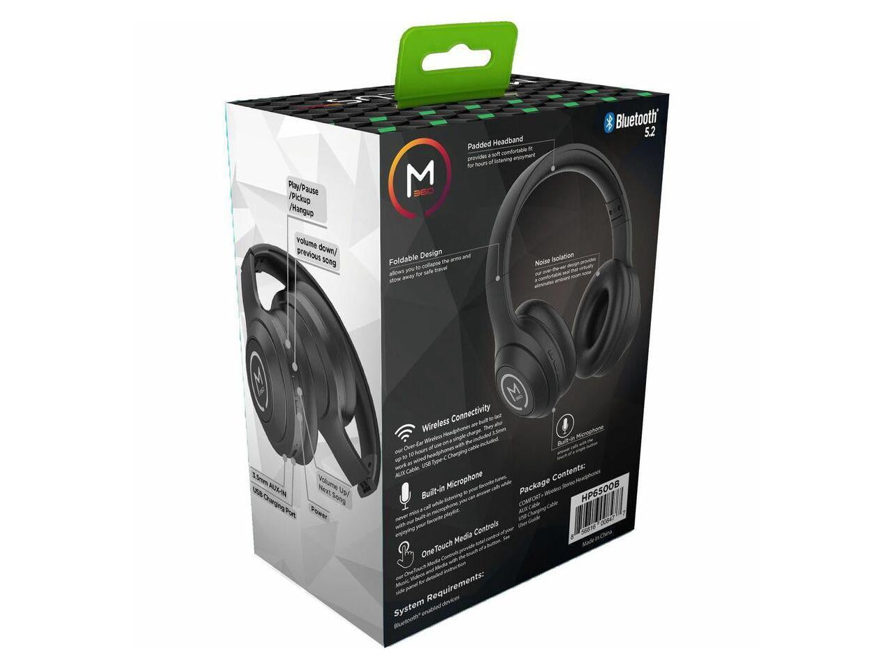 Morpheus 360 Comfort Plus Wireless Over-Ear Headphones - Bluetooth Headset with Microphone - 10H Playtime - HP6500L (Blue)