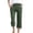 #260-Army Green, variant on TaTaai Womens Casual Stripe Pants Cotton Linen Blend 7/8 Length Drawstring Waist Loose Fit Capri Trousers for Spring Summer Daily Wear Gift