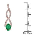 thumbnail image 4 of Mauli Jewels Engagement Necklace for Women 1.1 Carat Diamond And Oval Shape Created Emerald Pendant 4 Prong-Setting 14K Rose Gold With 18'' Chain|Silver Chain, 4 of 7