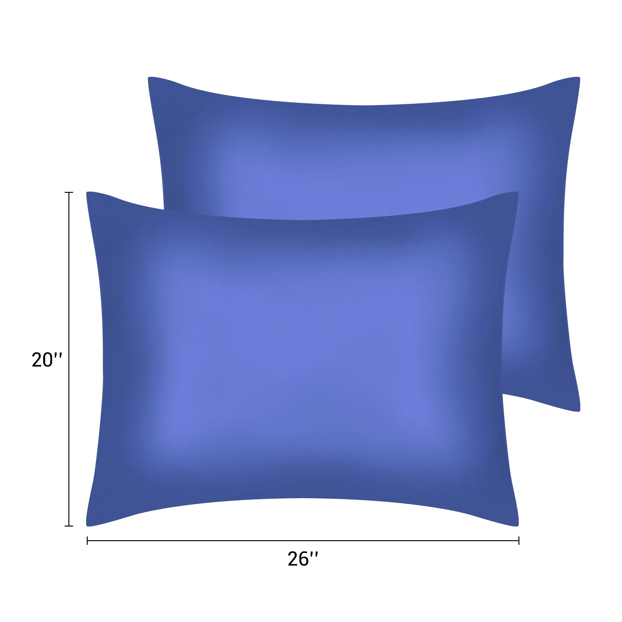 Unique Bargains Satin Pillow Case Cooling Pillowcases with Envelope Closure Standard Navy