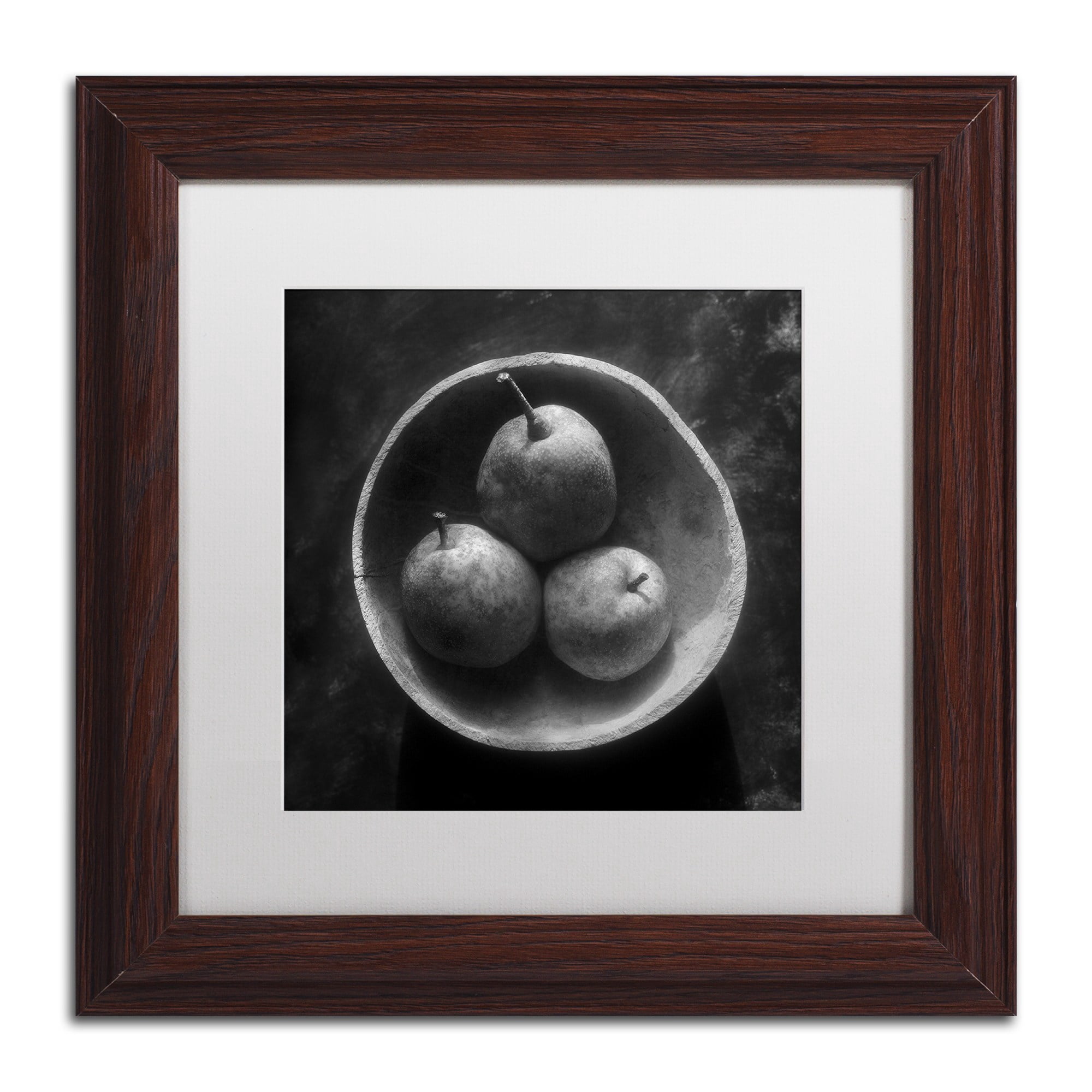 Trademark Fine Art "Circulo de Peras" Canvas Art by Moises Levy White Matte, Wood Frame