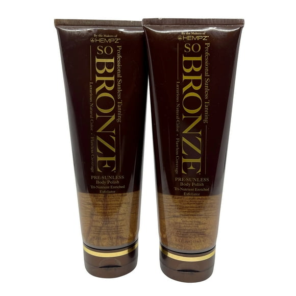 Hempz So Bronze Pre Sunless Body Polish 8.5 OZ Set of 2