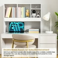 thumbnail image 4 of Fenbeli Desk Bookshelf with 4 Cubbies, Desktop Storage Organizer, Countertop Bookcase Wood Composite White, 4 of 8