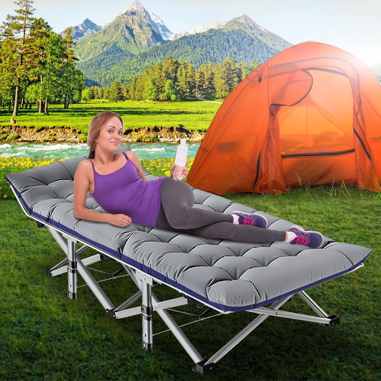 Portable folding camping cot online
