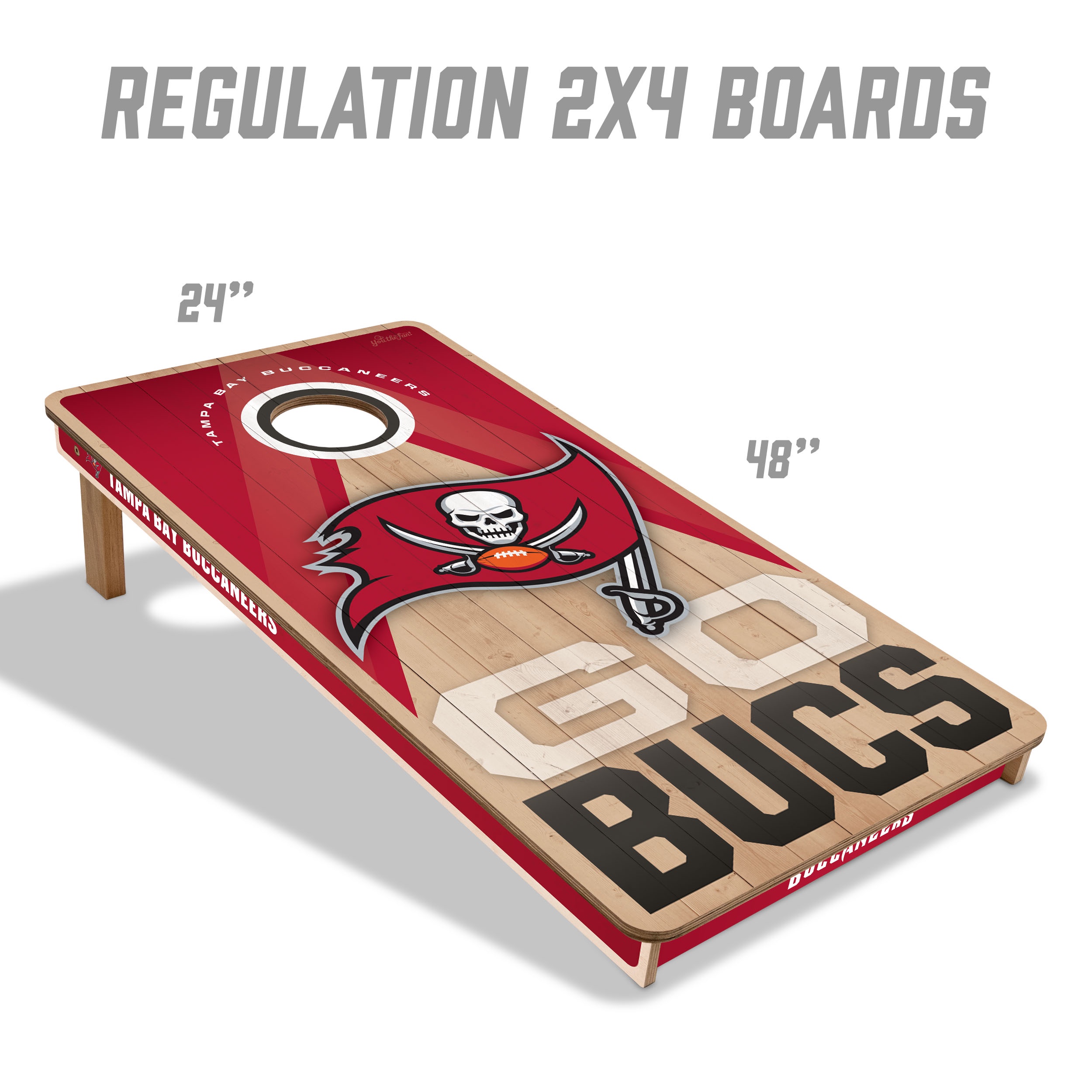 YouTheFan NFL Tampa Bay Buccaneers 2x4 Slogan Series Cornhole