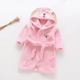 thumbnail image 2 of HFHAPW Kids Hooded Bathrobe Girls Soft Plush Hooded Flannel Pajamas Sleepwear Boys Spa Robe 18-24M 2T 3T 4T 5T 6T 7T 8T 9T 10T 11T 12T 13T 14T(Pink,13-14 Y), 2 of 6