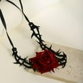 thumbnail image 5 of GKNET Gothic Thorny Red Rose Black Choker Necklace Retro Flower Halloween Choker WY4-Black-, 5 of 9