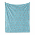 thumbnail image 1 of Hippo Soft Flannel Fleece Throw Blanket, Nursery Pattern with Hippo Girl Walking with Umbrella on a Rainy Day, Cozy Plush for Indoor and Outdoor Use, 70" x 90", Grey Pink Sky Blue, by Ambesonne, 1 of 6