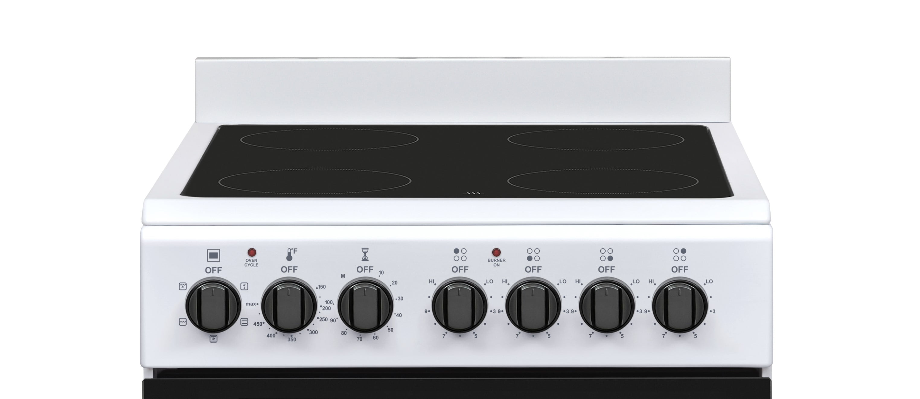 Premium Levella PREV2005VW 20" Vitroceramic Cooktop Electric Range with 4 Burners and 1.9 Cu. Ft. Single Convection Oven - White