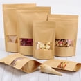 thumbnail image 3 of La cremallera vertical de la bolsa de papel kraft de 100 piezas puede volver a sellar los alimentos, 3 of 5