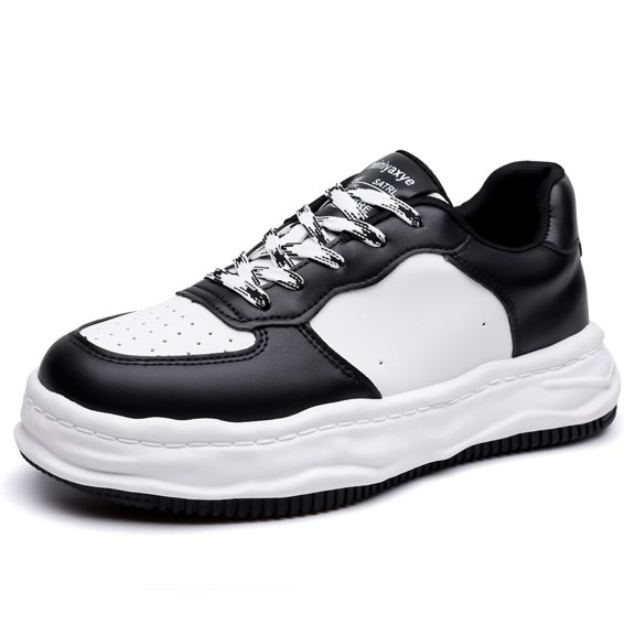 Men's All-White "Melting Sole" Chunky Sneakers, Minimalist Streetwear Casual Shoes