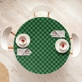 thumbnail image 4 of Ambesonne Plaid Fitted Round Tablecloth, Diagonal Tartan Green, 45"- 56" Diameter, Green Black White, 4 of 5