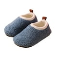 thumbnail image 6 of Miluxas Kids Winter Indoor Fleece Household Shoes Toddler Boys Girls House Anti Slip Slippers Warm Socks Shoes for Baby Blue 26, 6 of 6