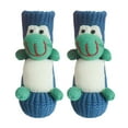 thumbnail image 2 of CYBIBO 3D Knit Animal Socks, Cute Animal-Themed Soft Handmade Crochet Socks for Women Men, Warm Cotton Cozy Warm Floor Socks for Winter Indoor, Funny Gift Socks, Blue Dinosaur, 2 of 5