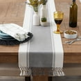 thumbnail image 2 of Cool Gray Dobby Stripe Ribbed Table Runner 13x72, 2 of 3